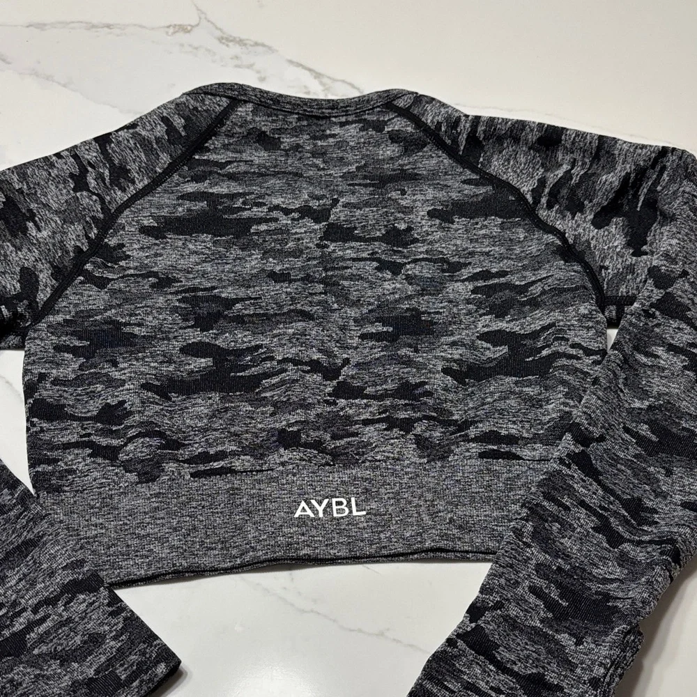 AYBL Charcoal and Black Patterned Crop Top